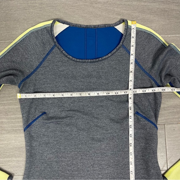 Lululemon Runder Under Long Sleeve Limitless Blue Heathered Coal Clarity Yellow - Picture 15 of 16